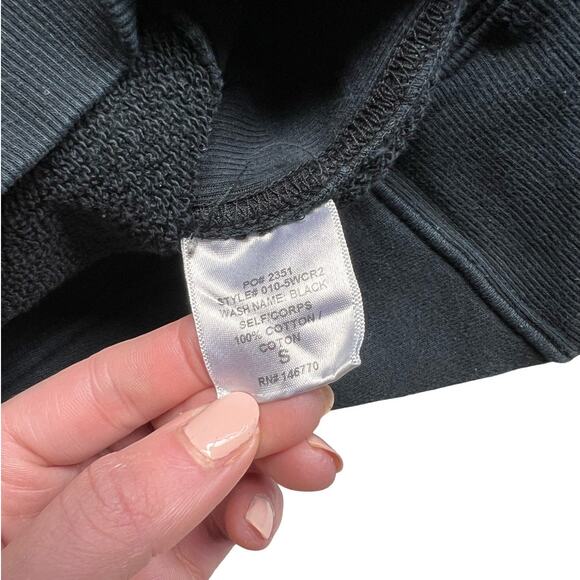 $195 RE/DONE Graphic Print Logo Crew Neck Cropped Sweatshirt - S - Picture 5 of 8